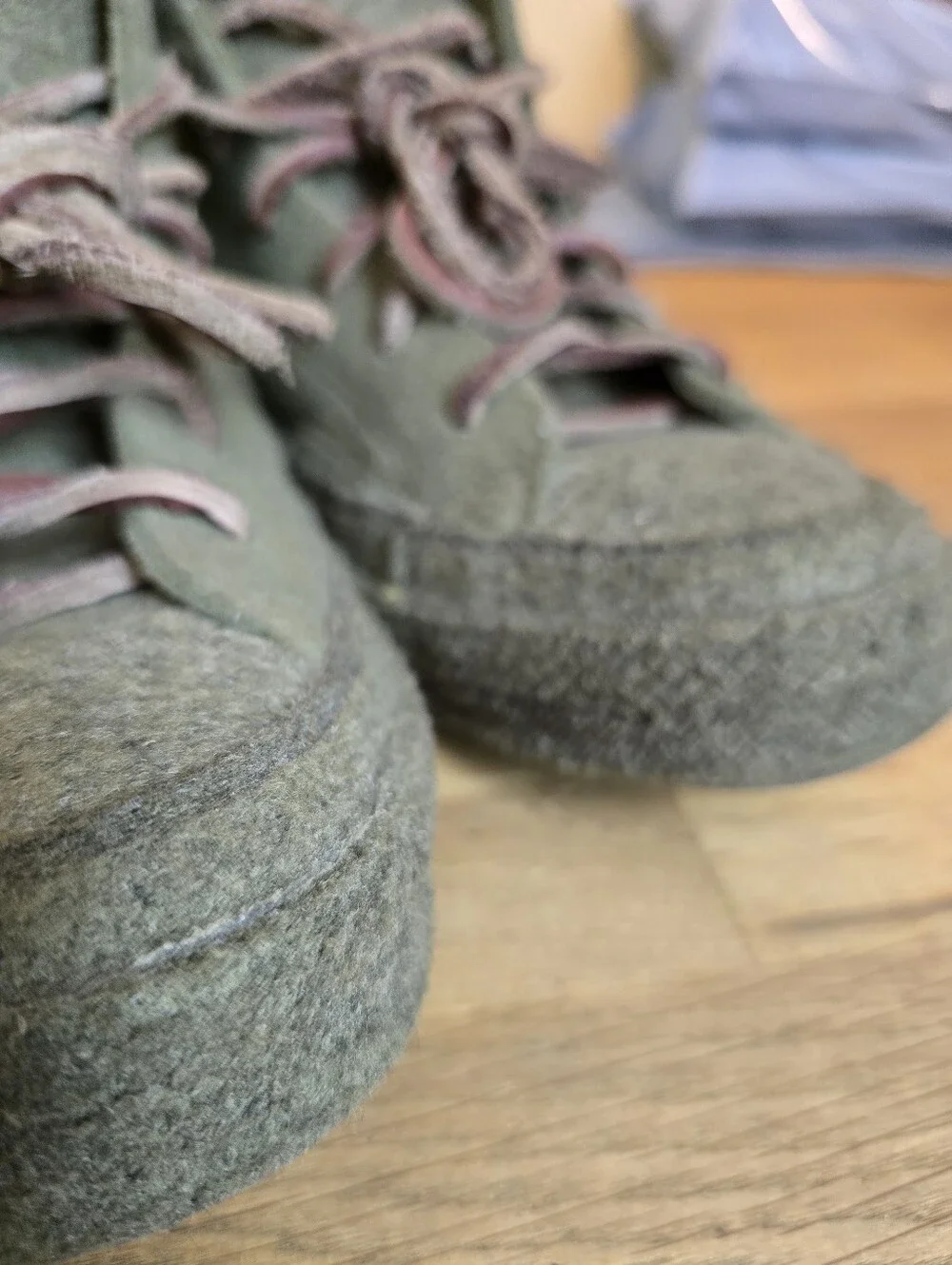 Converse x JW Anderson Chuck 70 Felt High Top Sneakers Olive Green Women's 7 - Picture 16 of 16